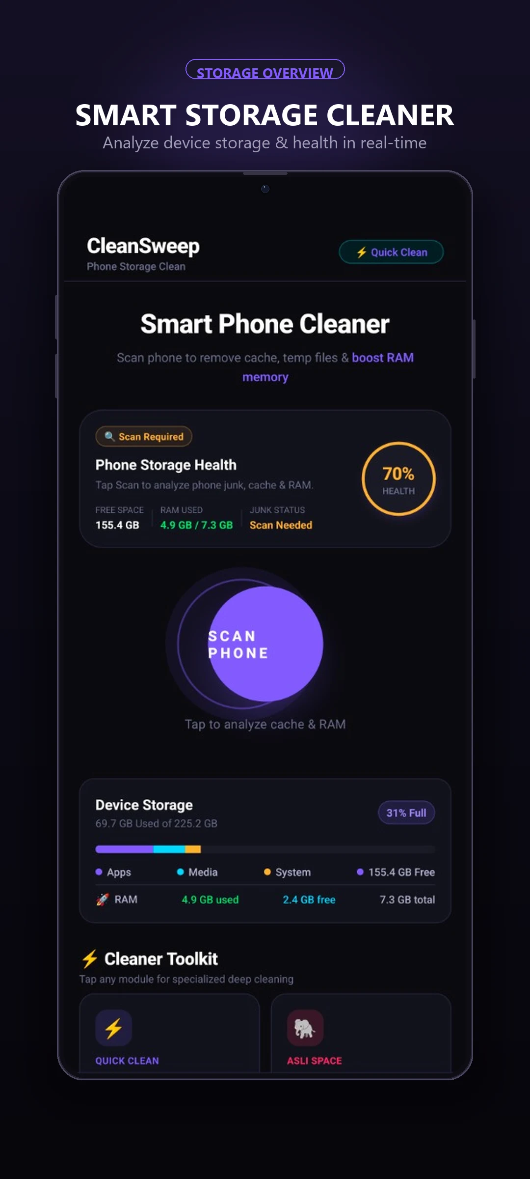 CleanSweep Storage Dashboard