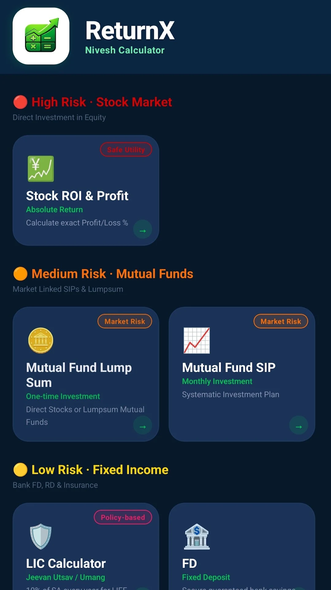 ReturnX Advanced Calculators